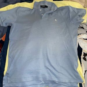 Vintage Men's Polo Blue + White Sz. M (fits like small)